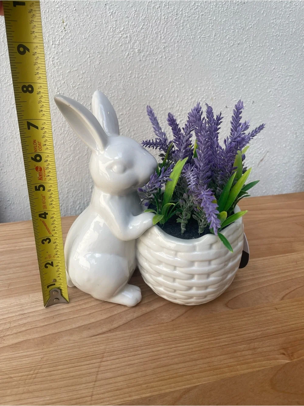 White Ceramic Bunny Lavender Planter - Decorative Home Accent